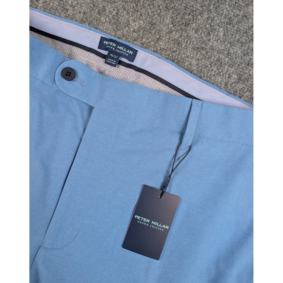 Peter Millar Crown Crafted Surge Performance Trouser Men 36/32 Blue Tailored NWT
